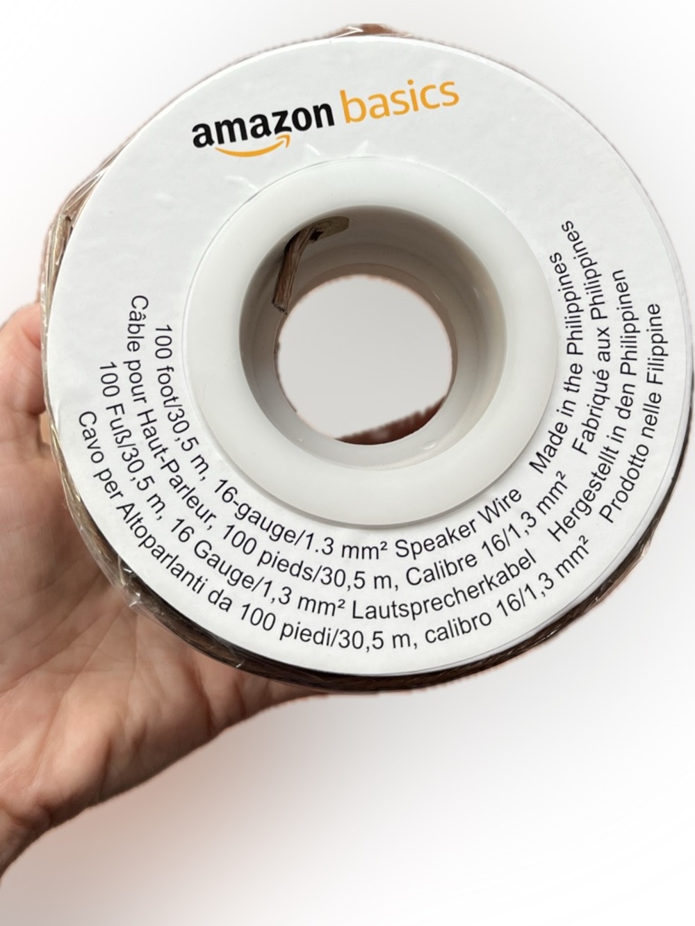 🎈2/$30 - AmazonBasics 100ft 16-Gauge Audio Stereo Speaker Wire Cable